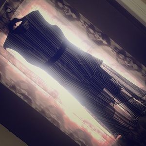 Black & White Vertical Striped Dress